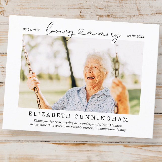 Minnesmodern enkel modern fotominne vykort (Skapare uppladdad)