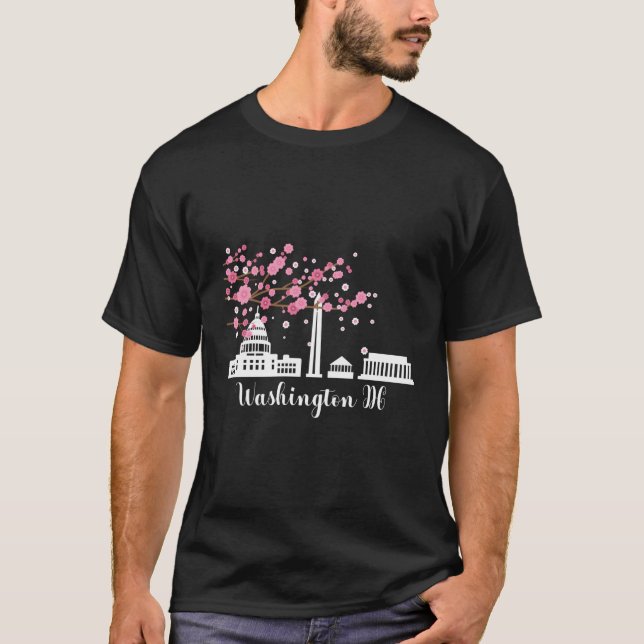 Minnesmonument för Blommar i Washington Dc Cherry T Shirt (Framsida)