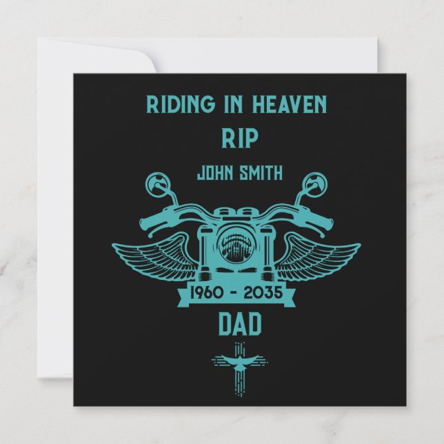 Minnesmotorcykel Förare Biker Begravning Kort (Framsida)