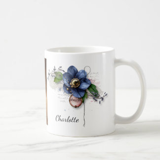 Minnesmugg Blå Blomma Kaffemugg
