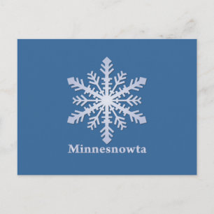 Minnesnowta Blå Snöflinga Vykort