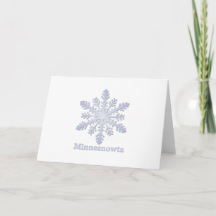Minnesnowta Blue Snowflake Helgkort