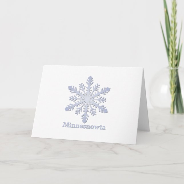 Minnesnowta Blue Snowflake Helgkort (Framsida)