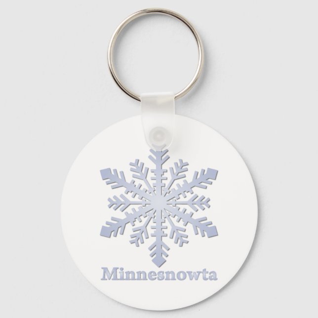 Minnesnowta Blue Snowflake Nyckelring (Framsida)