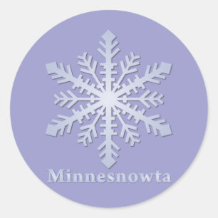 Minnesnowta Blue Snowflake Runt Klistermärke