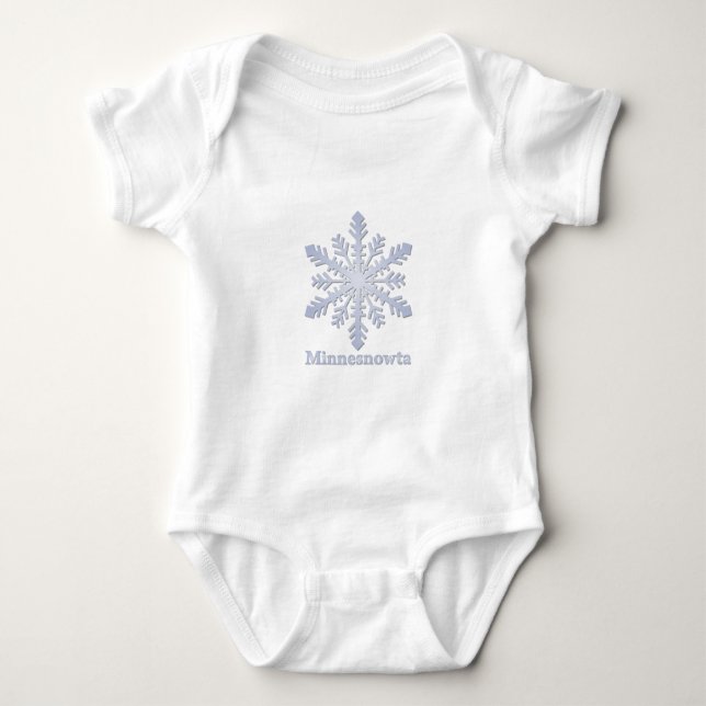 Minnesnowta Blue Snowflake T Shirt (Framsida)