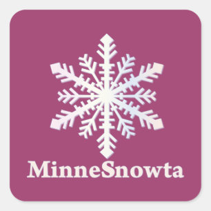 MinneSnowta med Snowflake Fyrkantigt Klistermärke