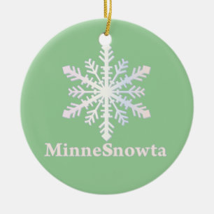 MinneSnowta med Snowflake Julgransprydnad Keramik