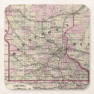Minnesota 9 underlägg papper kvadrat