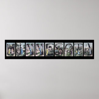 MINNESOTA Alphabet Brev Namn Art Poster