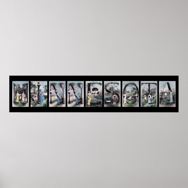 MINNESOTA Alphabet Brev Namn Art Poster (Framsidan)