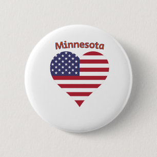 Minnesota American Flagga Heart Knapp