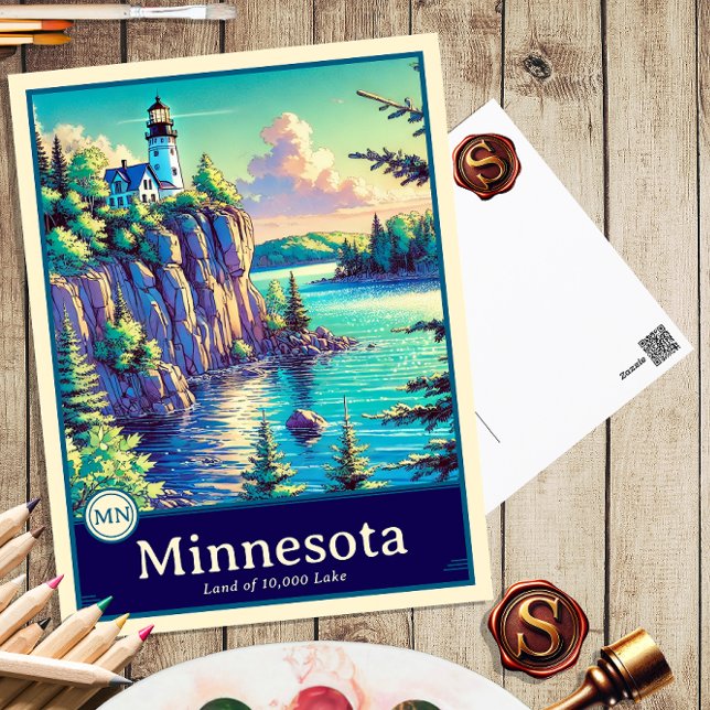 Minnesota | Anime Stil Cel Shaded-vykort Vykort (Skapare uppladdad)