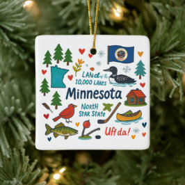 Minnesota Anpassad Familjeresa Jul Julgransprydnad Keramik