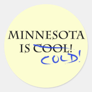 Minnesota är Coola - och Kall! Runt Klistermärke