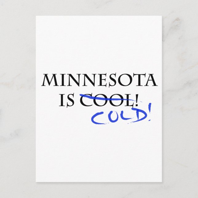 Minnesota är Coola - och Kall! Vykort (Framsida)