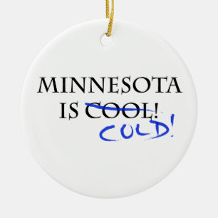 Minnesota är kall julgransprydnad keramik