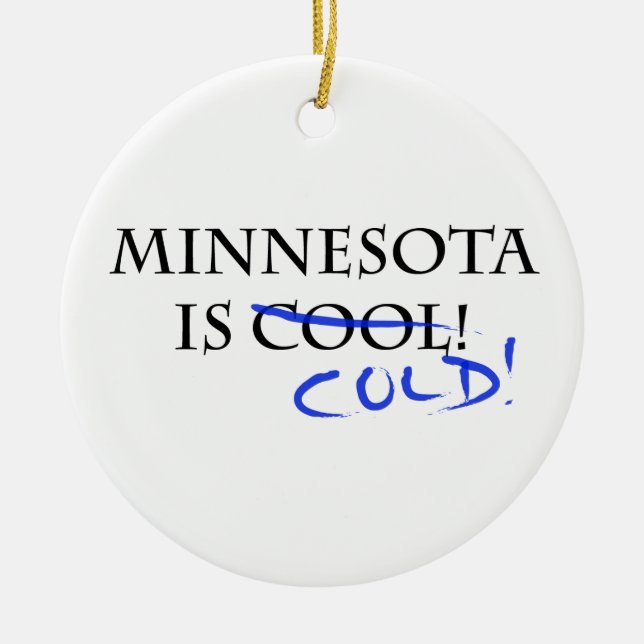 Minnesota är kall julgransprydnad keramik (Framsidan)