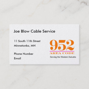 Minnesota Area Codes Tidsbeställning Kort