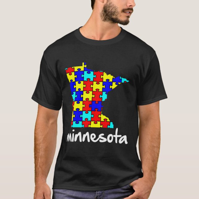 Minnesota Autism Awareness T Shirt (Framsida)