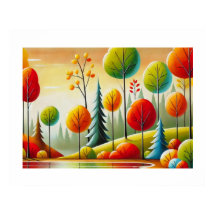 Minnesota Autumn Forest och Sjö