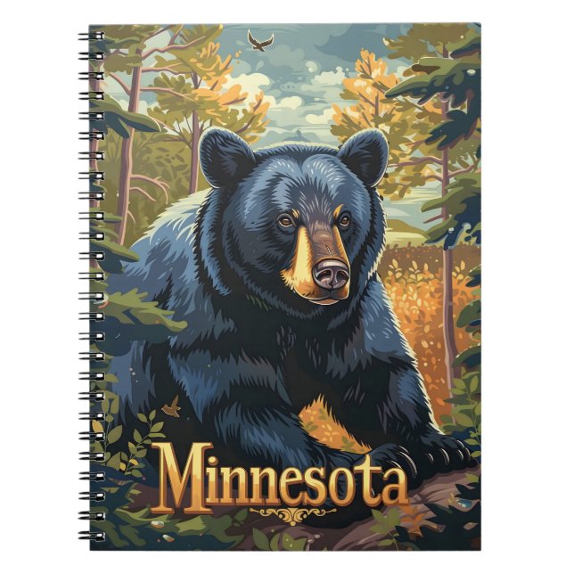 Minnesota Black Bear Anteckningsbok (Framsidan)