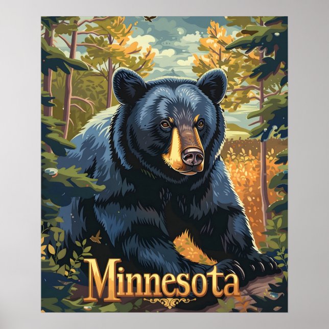 Minnesota Black Bear Poster (Framsidan)