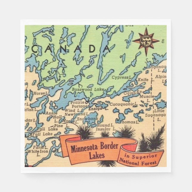 Minnesota Border Lakes Pappersservett (Framsidan)