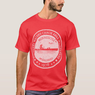 Minnesota Boundary Waters Vintage Style Stamp Whit T Shirt