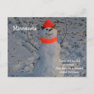 Minnesota "Bygg ett Snögubbe"-vykort Vykort
