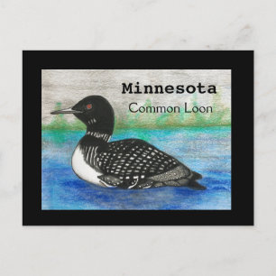 Minnesota Common Loon State Bird Postcard Vykort
