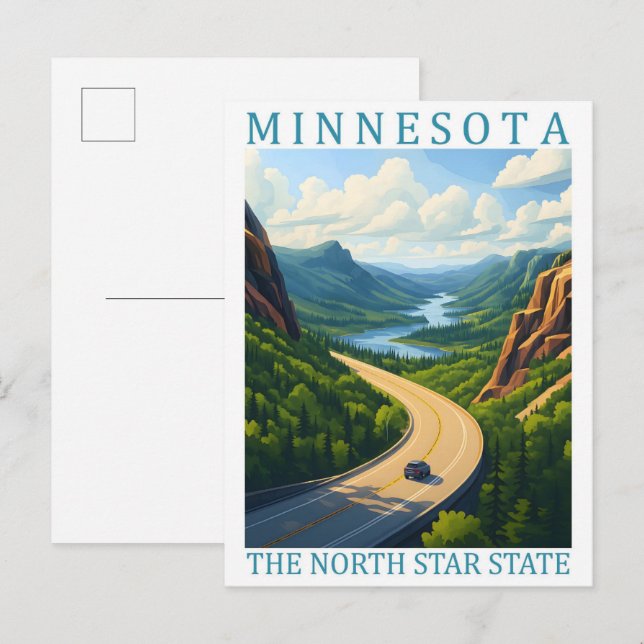 Minnesota, delstaten North Star, USA, Travel Ställ Vykort (Fram/baksida)