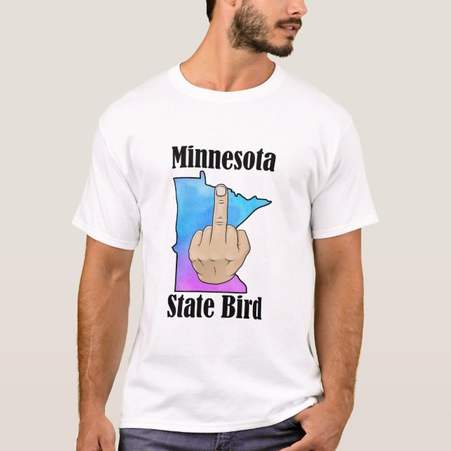 Minnesota, delstatskjorta t-shirt mitten finger fä (Framsida)