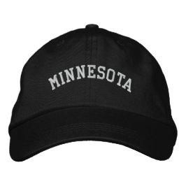 Minnesota Embroized Justable Cap Black Broderad Keps