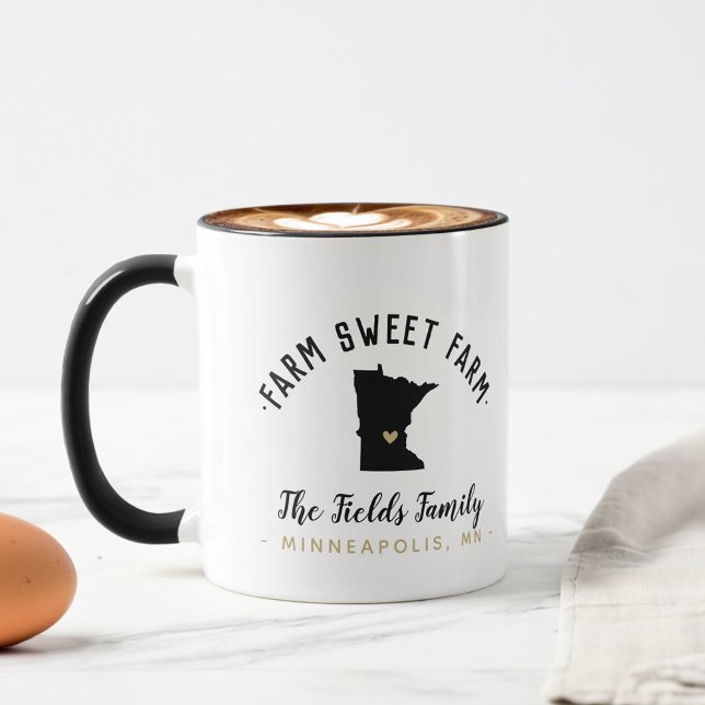 Minnesota Farm Sweet Farm Family Monogram Mugg (Skapare uppladdad)