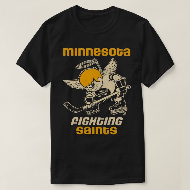 Minnesota Fighting Saints Retro Defunct Hockey T Shirt (Design framsida)