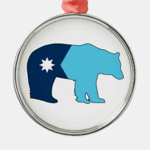 Minnesota Flagga Björn Julgransprydnad Metall