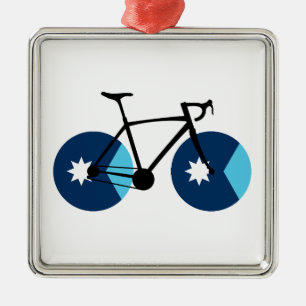 Minnesota Flagga Cycling Julgransprydnad Metall
