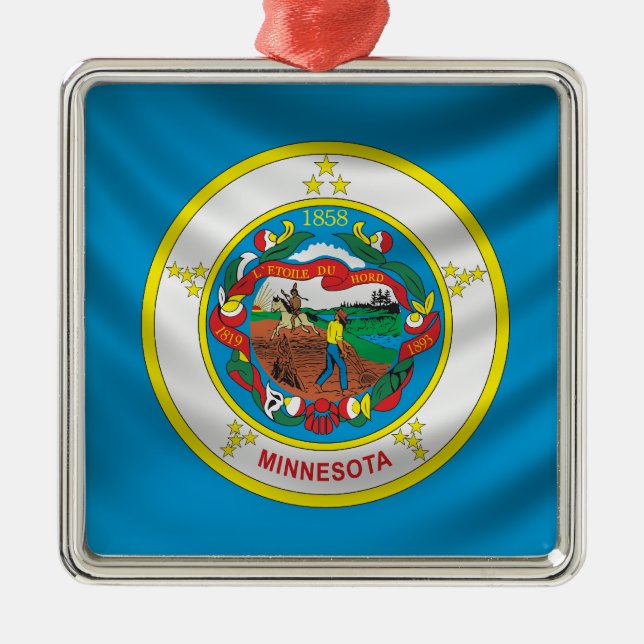 Minnesota flagga julgransprydnad metall (Framsidan)
