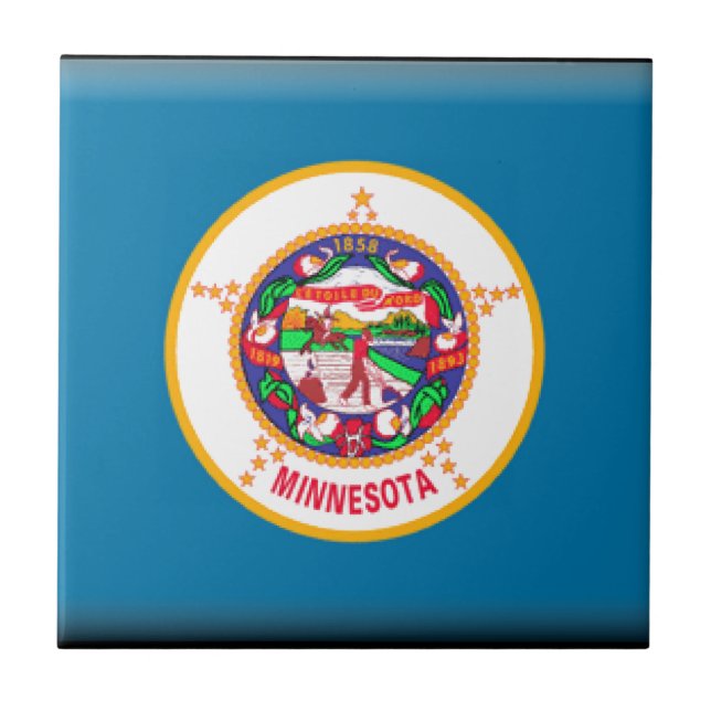 Minnesota flagga kakelplatta (Framsidan)