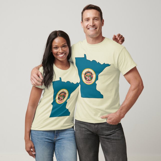 Minnesota Flagga Karta T Shirt (Unisex)