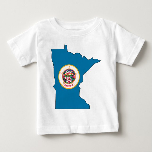 Minnesota Flagga Karta Tee (Framsida)