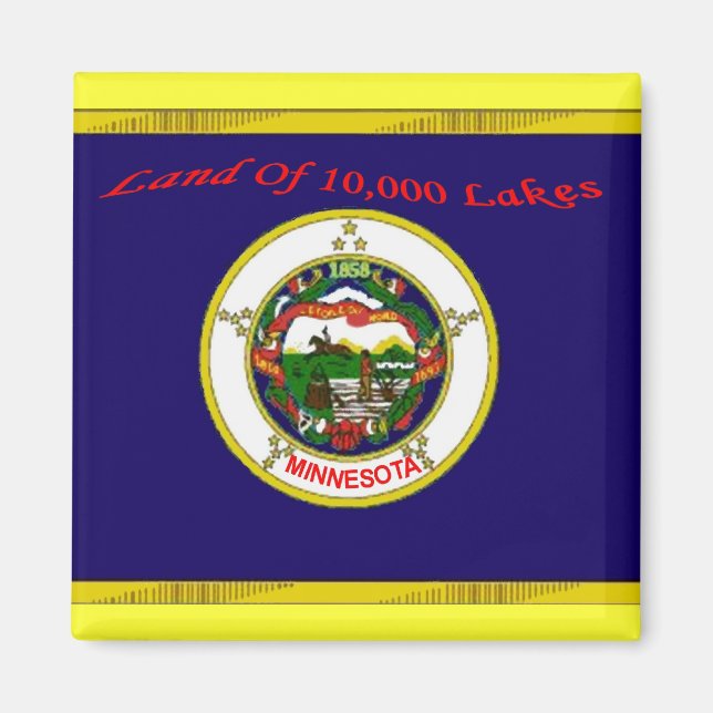 Minnesota Flagga Magnet (Framsidan)