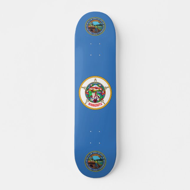 Minnesota flagga mini skateboard bräda 18,5 cm (Framsida)