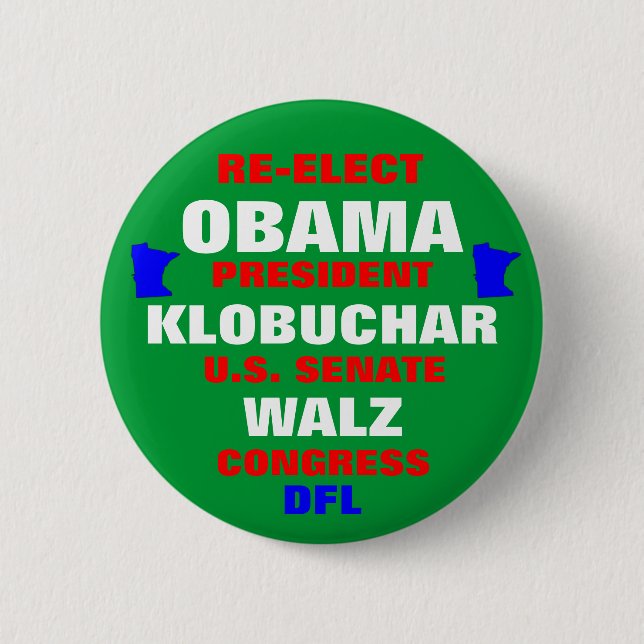 Minnesota för Obama Klobuchar Walz Knapp (Framsida)