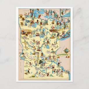 Minnesota Funny Vintage Karta Vykort