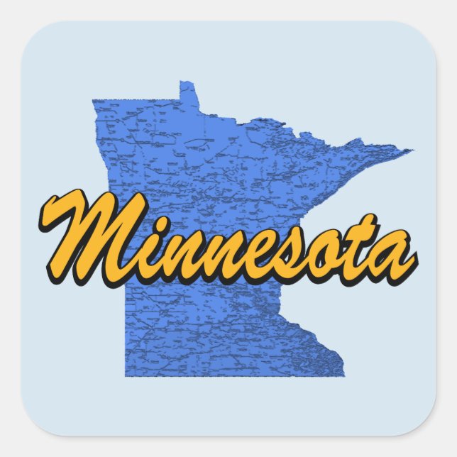 Minnesota Fyrkantigt Klistermärke (Framsida)