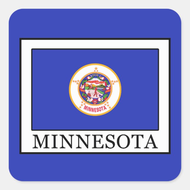 Minnesota Fyrkantigt Klistermärke (Framsida)