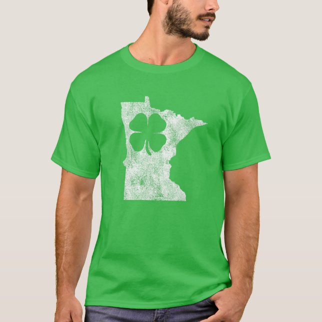 Minnesota Gift St. Patrick's Day Shamrock Klöver I T Shirt (Framsida)