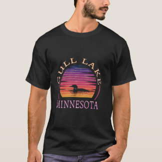 Minnesota - Gull Sjö med Loon Sunset - Gull Sjö T Shirt